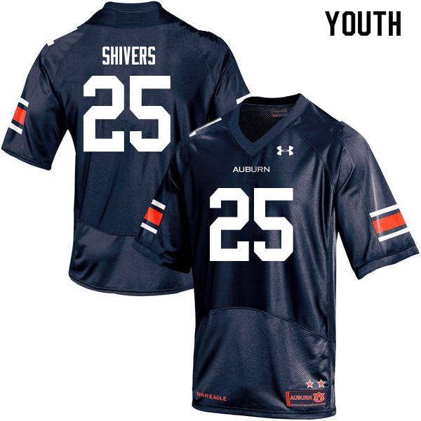 Youth #25 Shaun Shivers Auburn Tigers College Football Jerseys Sale-Navy